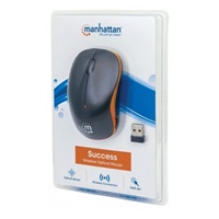 MANHATTAN Myš Success, USB optická, 1000 dpi, čierno-oranžová