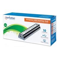 MANHATTAN Hi-Speed USB 2.0 Stolný rozbočovač, 10 portov