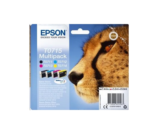 Atrament EPSON Multipack 4-farebný atrament T0715 DURABrite Ultra