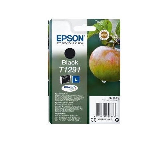 Čierny atrament EPSON "Apple" Black T1291 DURABrite Ultra Ink (11,2 ml)