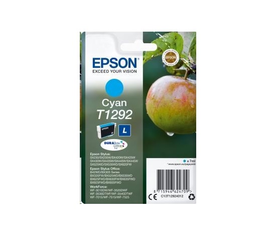 Atramentová tyčinka EPSON Singlepack "Apple" Cyan T1292 DURABrite Ultra Ink (7 ml)