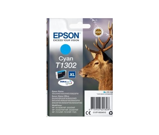 Atramentová tyčinka EPSON Singlepack "Deer" Cyan T1302 DURABrite Ultra Ink (10,1 ml)