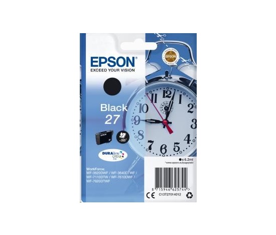 Atrament EPSON čierny Singlepack "Alarm clock" Black 27 DURABrite Ultra Ink