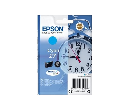Atramentová tyčinka EPSON Singlepack "Budík" azurová 27 DURABrite Ultra Ink