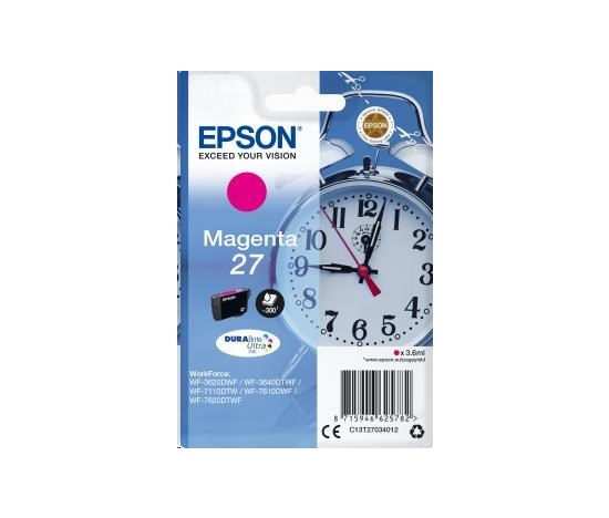 Atramentová tyčinka EPSON Singlepack "Budík" Magenta 27 DURABrite Ultra Ink