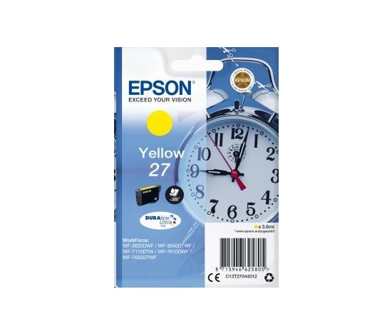 Atramentová tyčinka EPSON Singlepack "Alarm clock" Yellow 27 DURABrite Ultra Ink