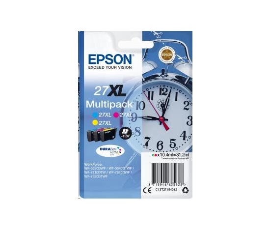 Atrament EPSON Multipack 3-farebný "budík" 27XL DURABrite Ultra Ink