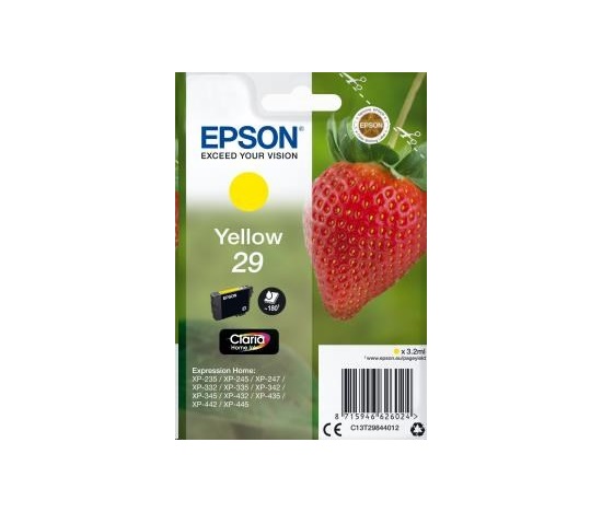 Atramentová tyčinka EPSON Singlepack "Strawberry" Yellow 29 Claria Home Ink