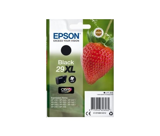 Čierny atrament EPSON "Strawberry" Black 29XL Claria Home Ink