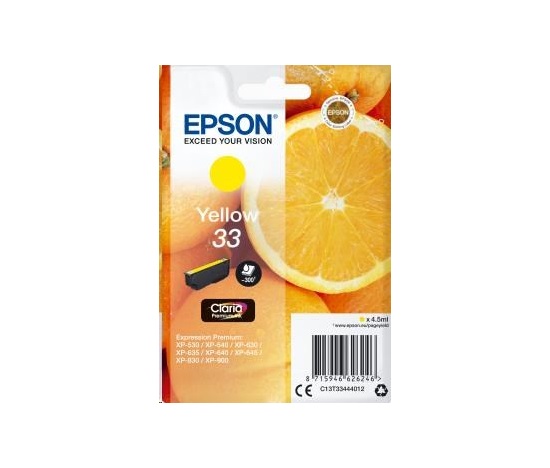 Atramentová tyčinka EPSON Singlepack "Orange" Yellow 33 Claria Premium Ink
