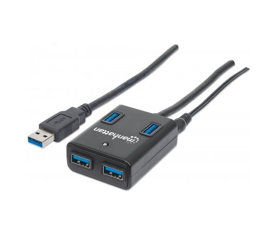 MANHATTAN USB 3.0 Rozbočovač, 4 porty, napájanie AC/Bus