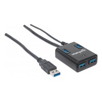 MANHATTAN USB 3.0 Rozbočovač, 4 porty, napájanie AC/Bus