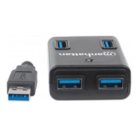 MANHATTAN USB 3.0 Rozbočovač, 4 porty, napájanie AC/Bus