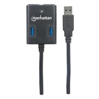 MANHATTAN USB 3.0 Rozbočovač, 4 porty, napájanie zbernice