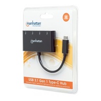 MANHATTAN USB 3.1 rozbočovač typu C 1. generácie, 4 porty typu A, napájanie zbernice