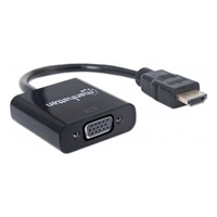 MANHATTAN Prevodník HDMI na VGA (HDMI samec na VGA samica, čierny, Polybag)