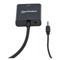 MANHATTAN Prevodník HDMI na VGA + zvuk (HDMI samec na VGA samica, so zvukom, Polybag)