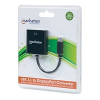 Prevodník MANHATTAN z USB 3.1 na Display Port (Type-C Male to DisplayPort Female, Black)