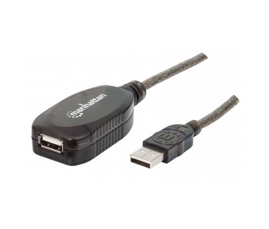 MANHATTAN USB kábel 2.0 A-A, Aktívne predĺženie 5 m, Daisy-Chainable, Blister