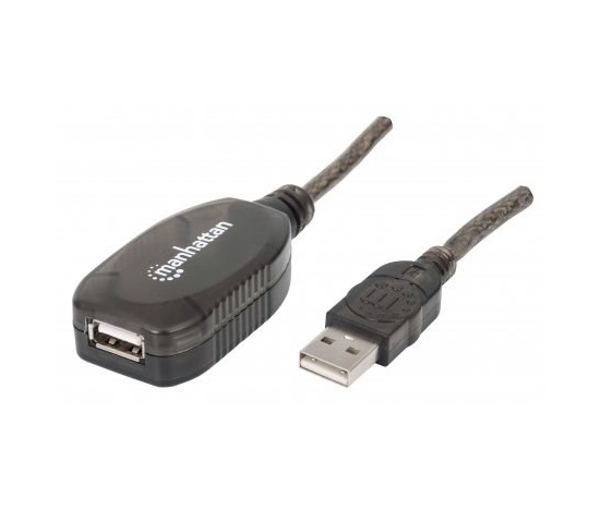 MANHATTAN USB kábel 2.0 A-A, aktívne predĺženie 20 m, možnosť reťazenia