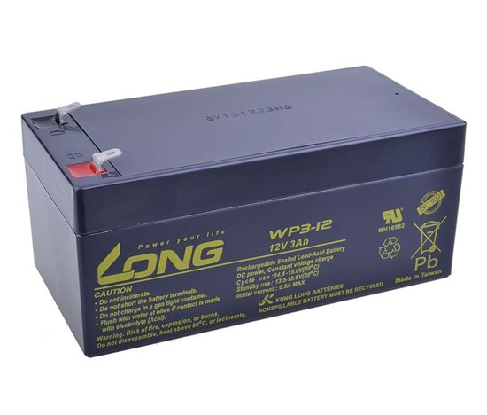 Long 12V 3Ah olovený akumulátor F1