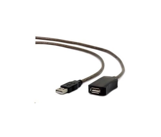 GEMBIRD USB 2.0 aktívny predlžovací kábel, 10 m, čierny