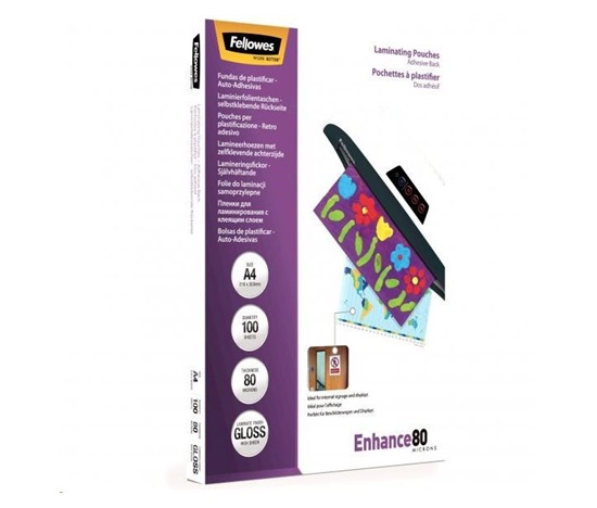 Samolepiaca laminovacia fólia Fellowes A4 80 mic, balenie 100 ks