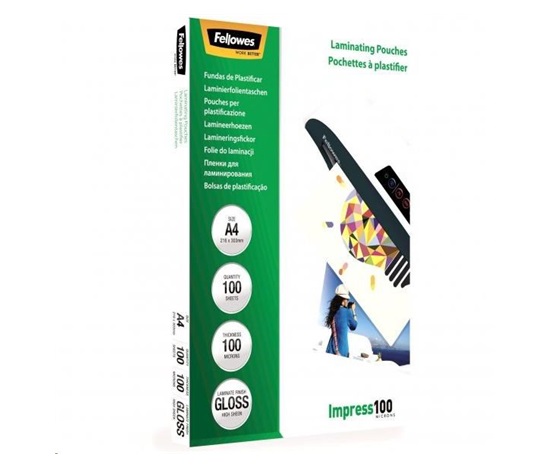 Laminovacia fólia Fellowes A4 100 mic, balenie po 100 ks