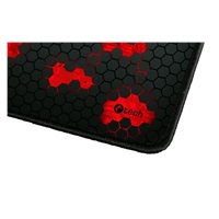 C-TECH herná podložka pod myš ANTHEA CYBER RED, 320x270x4mm, obšité okraje