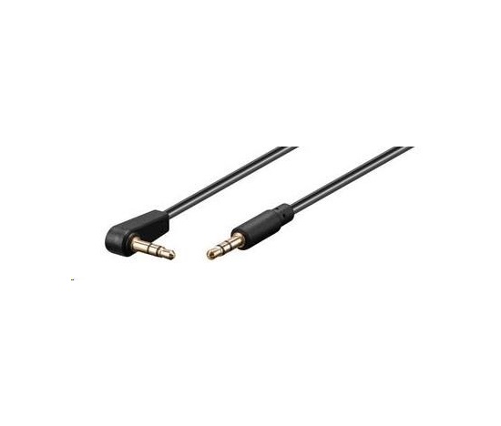 PREMIUMCORD kábel Jack 3,5 mm - 3,5 mm konektor 90° M/M 1 m