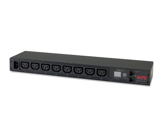 APC Rack PDU, meraná, 1U, 12A/208V, 10A/230V, (8)C13, IEC-320 C14 2m