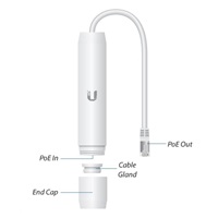 UBNT INS-3AF-O-G [Gigabitový vonkajší PoE konvertor z aktívneho PoE 802.3af na pasívne 24V/0,5A]