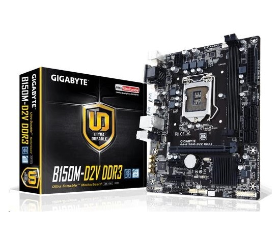 BAZAR-GIGABYTE MB Sc LGA1151 B150M-D2V DDR3, Intel B150, 2xDDR3, VGA, mATX - po opravě (holá)
