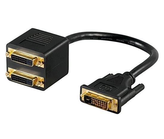 Adaptér PREMIUMCORD DVI-D (24+1) samec => 2x DVI-D (24+1) samica