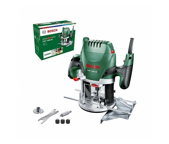 Bosch POF 1200 AE horní frézka, 1200 W, Softgrip, předvolba otáček, aretace vřetena