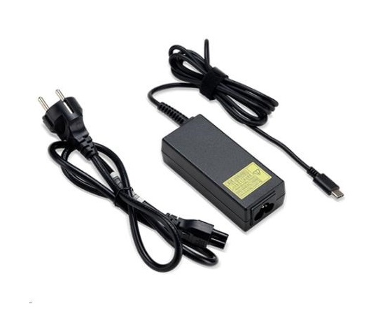 ACER 45W_USB Type C Adapter, čierny - pre zariadenia s USB C, EU POWER CORD (Maloobchodné balenie)