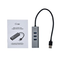 iTec USB 3.0 Kovový HUB 3 porty + adaptér Gigabit Ethernet