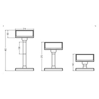 Virtuos VFD zákaznícky displej Virtuos FV-2030B 2x20 9mm, USB, čierny