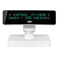 Virtuos VFD zákaznícky displej Virtuos FV-2030W 2x20 9mm, USB, biely