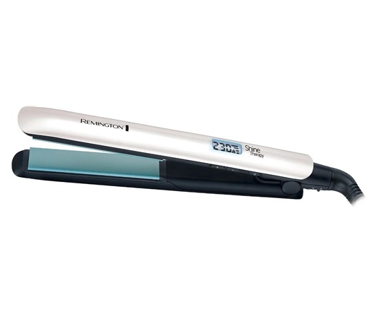 REMINGTON S8500 Shine Therapy žehlička na vlasy, rychlonahřívání, regulace teploty, automatické vypnutí, bílá