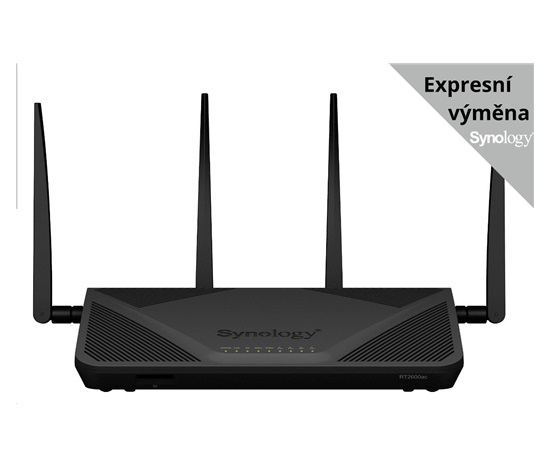 Synology RT2600AC 2,4 GHz/5 GHz 802.11a/b/g/n/ac (2C/1,7GHz/512MBRAM/1xUSB3.0/1xUSB2.0/1xSD/1xGbEWAN,4xGbELAN)