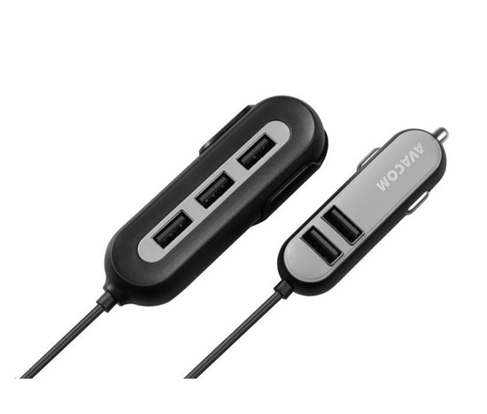 AVACOM CarHUB nabíjačka do auta 5x USB výstup, čierna