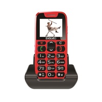 EVOLVEO EasyPhone, mobilný telefón pre seniorov s nabíjacím stojanom (červený)