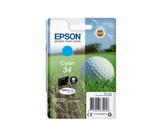 Atramentová tyčinka EPSON Singlepack "Golf" Cyan 34 DURABrite Ultra Ink 4,2 ml