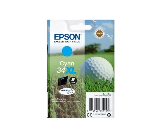Atramentová tyčinka EPSON Singlepack "Golf" Cyan 34XL DURABrite Ultra Ink 10,8 ml