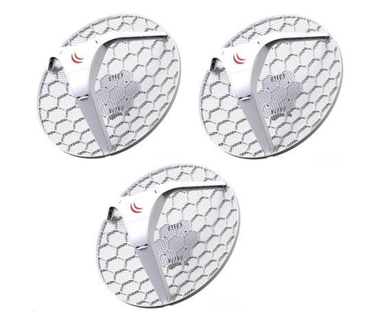 MikroTik LHG 5 (RBLHG-5nD-3), 3-PACK, 600MHz CPU, 64MB RAM, 1x LAN, 5GHz Wi-Fi, 25dBm, ant. 2x24dBi, 802.11a/n, vrátane. L3