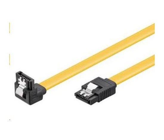 PREMIUMCORD 0,3m SATA 3.0 dátový kábel 1.5 GB / 3 GB / 6 GB, kov.západka, 90°