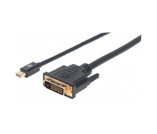 MANHATTAN Mini DisplayPort kábel 1.2a samec na DVI-D 24+1 samec, 1.8 m, čierna