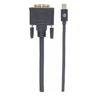 MANHATTAN Mini DisplayPort kábel 1.2a samec na DVI-D 24+1 samec, 1.8 m, čierna