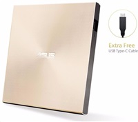 ASUS DVD ZenDrive SDRW-08U9M-U GOLD, externá tenká DVD-RW, USB Type-C/Type-A, M-DISC